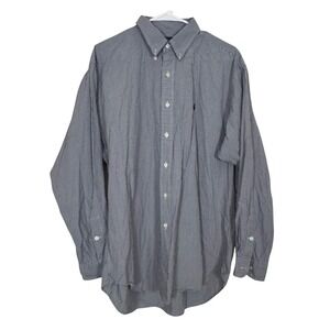Ralph Lauren Blake Gingham Button Down Shirt Long Sleeve L Men Blue White Preppy